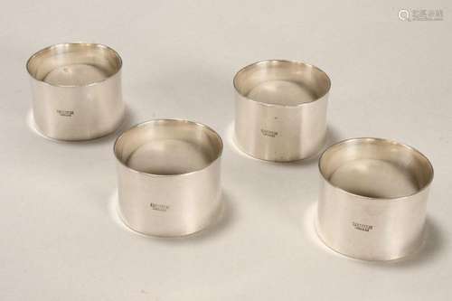 Four Sterling Silver Napkin Rings,