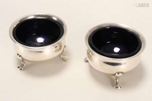 Pair of Australian Sterling Silver Open Salts,