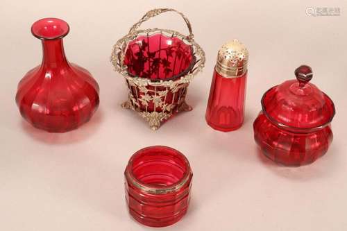 Quantity of Victorian Ruby Glass,