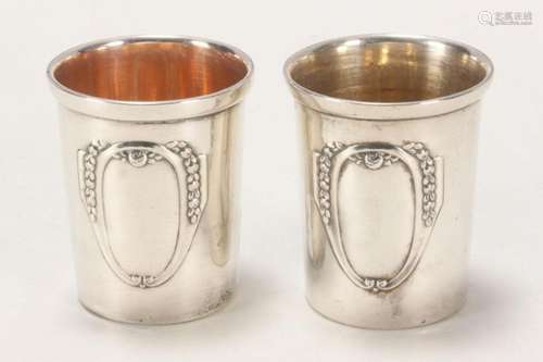 Pair of German 800 Silver Spirit Cups,