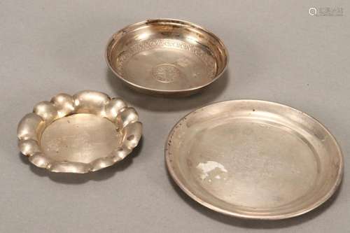 Three Petite Silver Dishes,