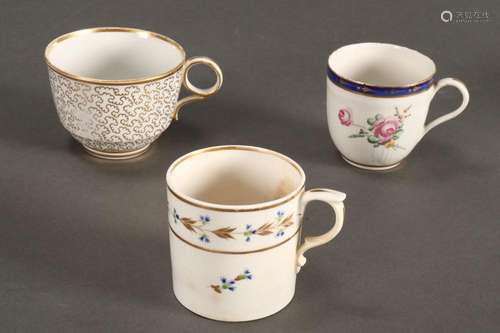 Three English 18th/19th Century Porcelain Cups,