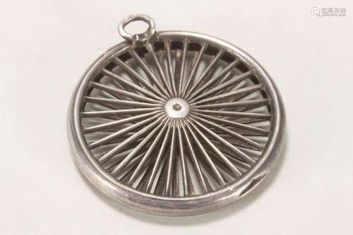 Late Victorian Silver Bicycle Wheel Locket,