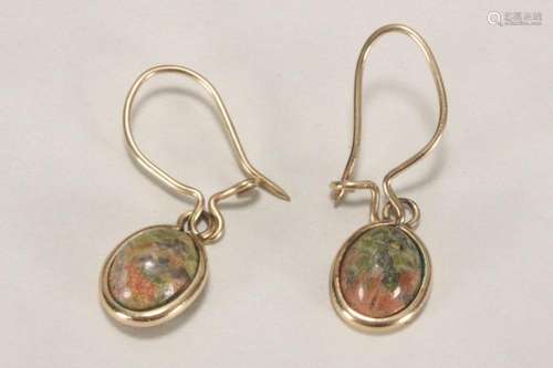 Pair Of Egyptian Gold Scarab Earrings,