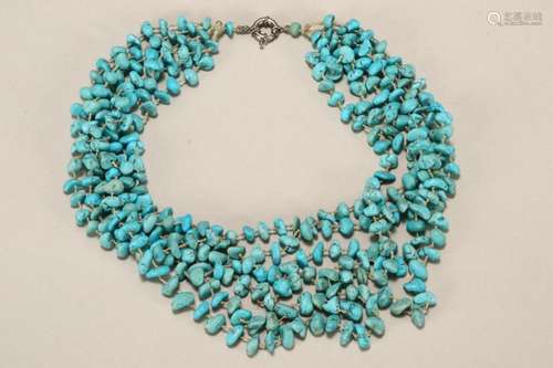 Contemporary Six Strand Turquoise Necklace,