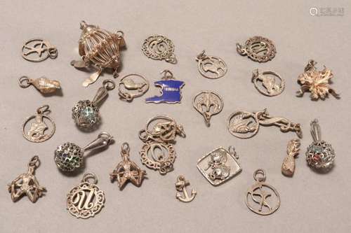 Quantity of Sterling Silver Pendants/ Charms,