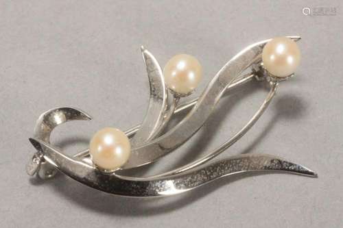 Sterling Silver and Pearl Brooch,