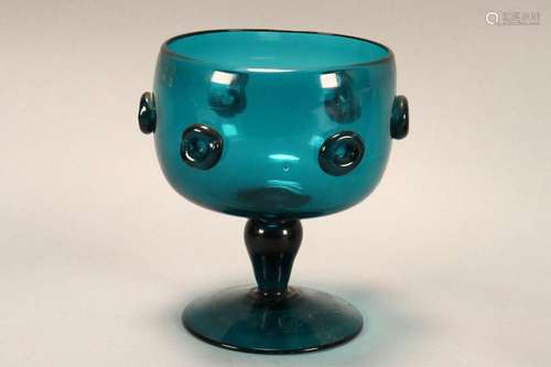 Large Blue Glass Goblet,