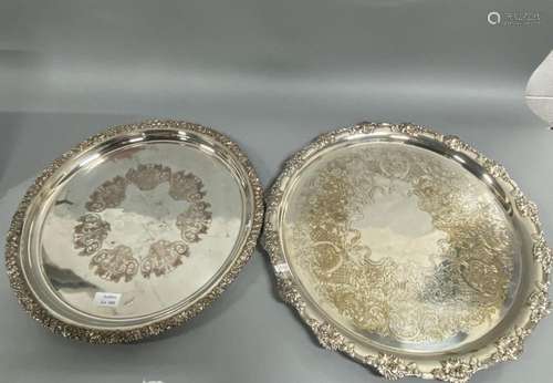 Two Silver Plate Serving Trays,