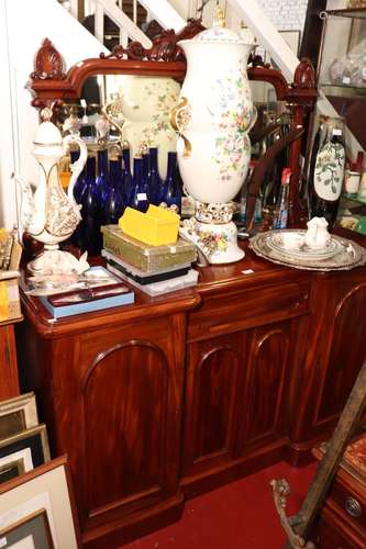 Victorian Mahogany Mirrored Back Sideboard,