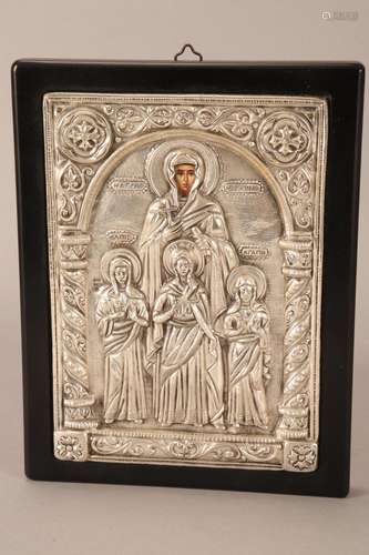 Greek Silver Mounted Icon,