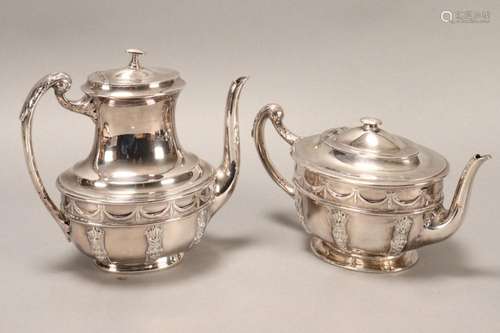 19th Century English Silver Plate Teapot & Coffee