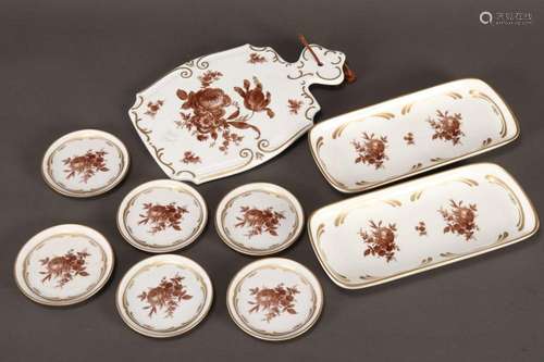 German Porcelain Cheese Board and Dishes,