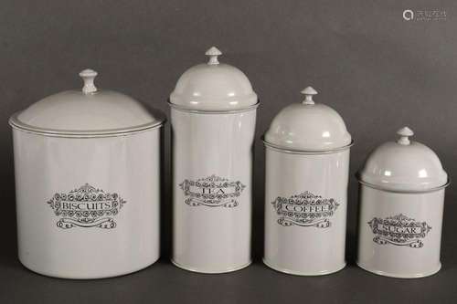 Set of Four Metal Kitchen Cannisters,