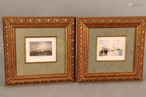 Two Gilt Framed Prints of Venice,