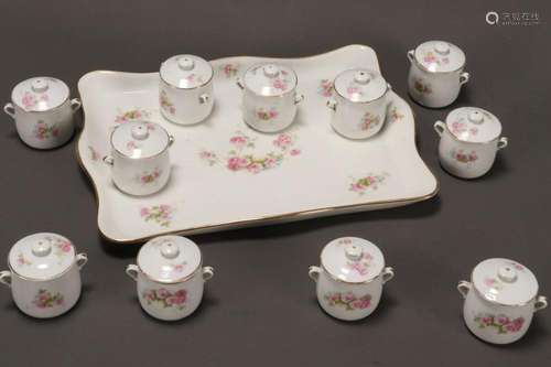 Porcelain Tray and Matching Lidded Jars,