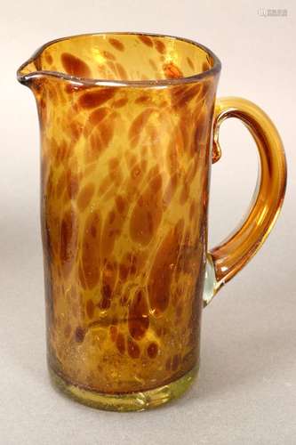 "Tortoise Shell" Art Glass Jug,