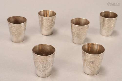 Set of Six Vodka Cups,