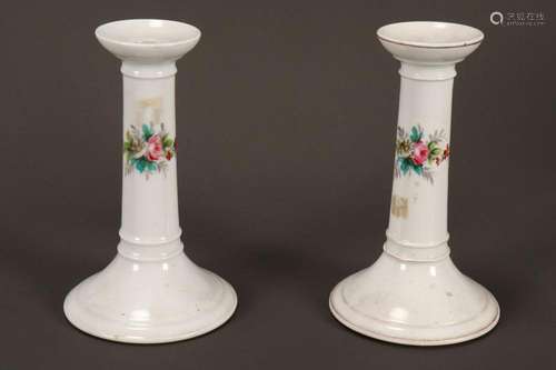 Pair of 19th Century Porcelain Candle Sticks,