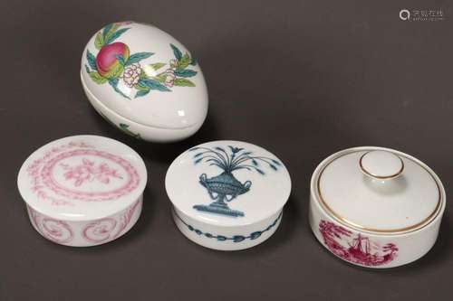 Four French Porcelain Lidded Boxes,