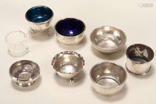 Seven Assorted Silver Salts,