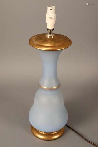 Large Blue Opaque Glass Lamp,