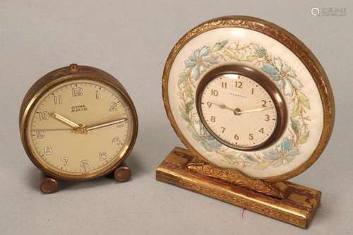 Two Vintage Travelling Bedside Clocks,