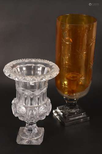 Heavy 19th Century Crystal Vase,