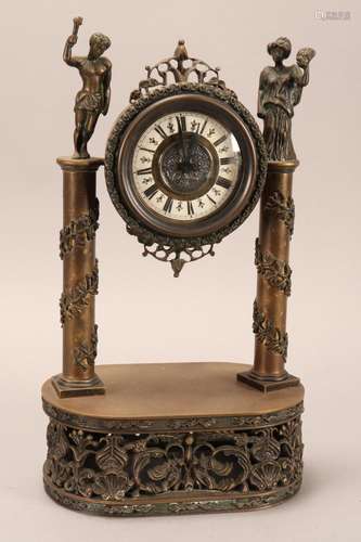 Heavy Cast Metal Mantle Clock,