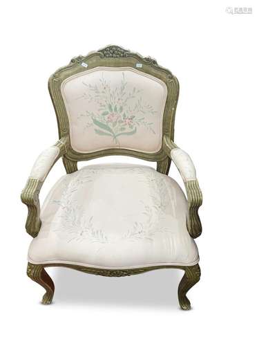 Large French Gilt Fauteuil Armchair,