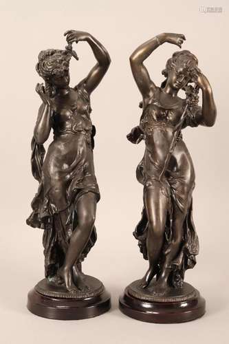 Two Speltre Figures,