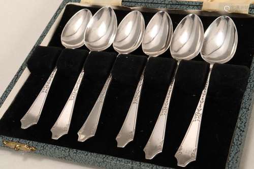 Six Sterling Silver Coffee Spoons,