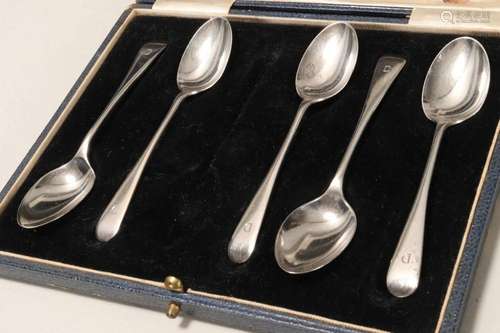 Five English Sterling Silver Coffee Spoons,