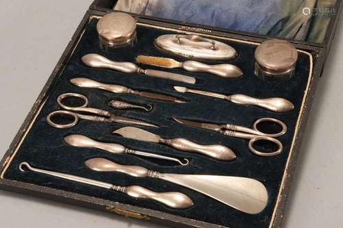 Extensive George V Sterling Silver Manicure Set,