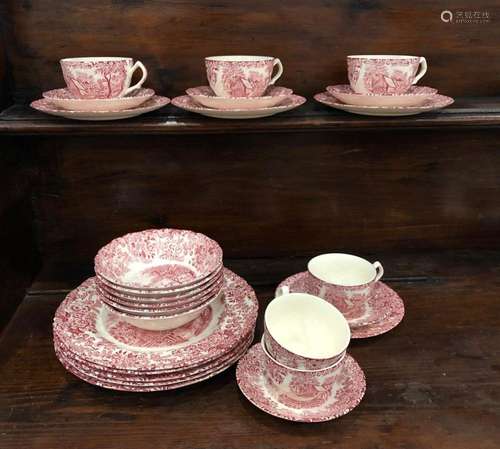 English Part Porcelain Dinner Service,