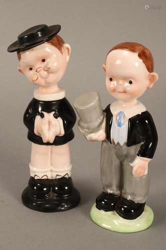 Two Porcelain Figures in the Style of Mable Lucie