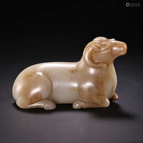 CHINESE TANG DYNASTY HETIAN JADE SHEEP