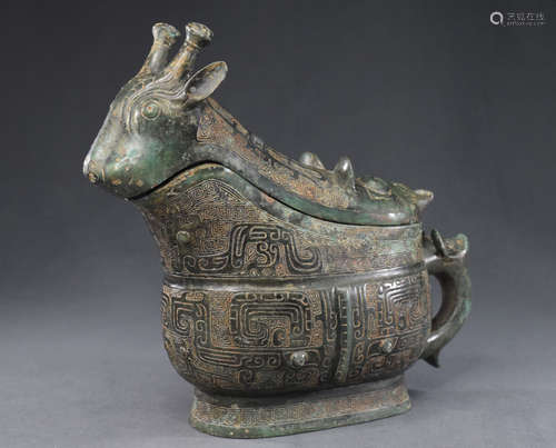 Chinese Bronze Beast Pot