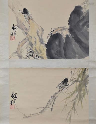 Chinese Cicada Painting, Liu Jiyou Mark