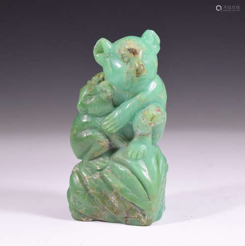 Green Stone Koala Figure