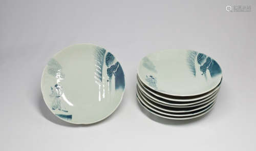 Eight Porcelain Plate Set