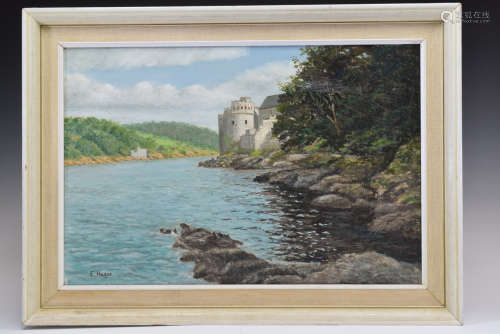 Castle with Lake Landscape Painting