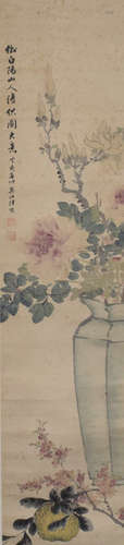 Chinese Flower Painting, Lu Hui Mark