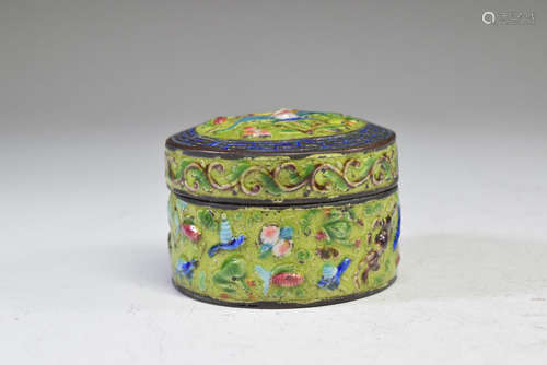 Chinese Copper Enamel Trinket Box