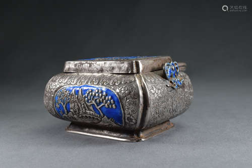 Silver Enamel Incense Burner