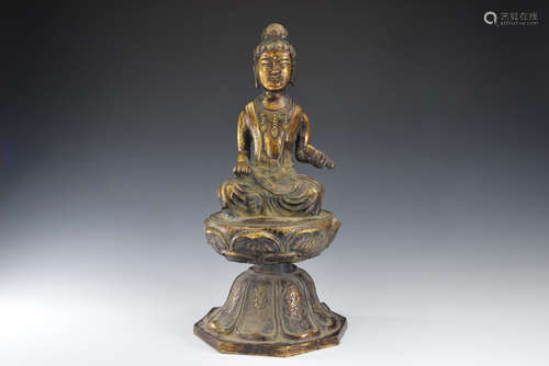 Gilt Bronze Buddha Figure Statue