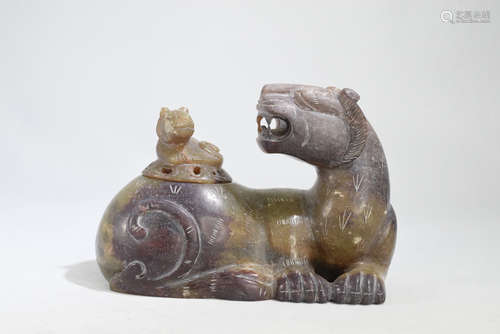 Chinese Jade Beast Incense Burner