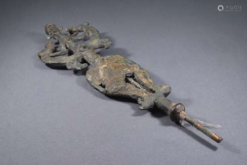 Bronze Figure Crutch Head