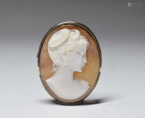 Silver 800 Cameo Brooch