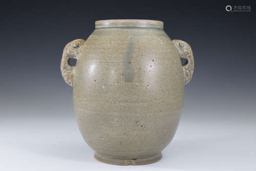 Grey Glazed Porcelain Vase